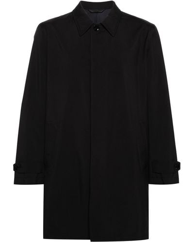 Brioni Single Breasted Short Coat - Men's - Cotton/polyester/lambskin - Black