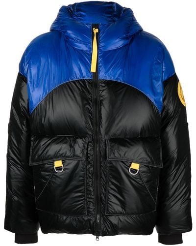 Canada Goose X Pyer Moss Cg Disc Puffer 001 Hooded Quilted Jacket - Men's - Polyamide/feather Down - Blue