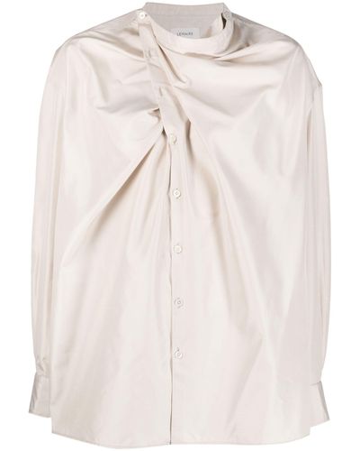 Lemaire Neutral Asymmetric Silk Shirt - Women's - Silk - Natural