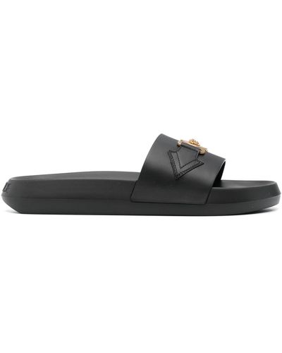Versace Logo Sandals - Black