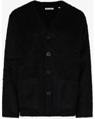 Our Legacy Fluffy Button-up Cardigan - Men's - Acrylic/other Fibers/polyamide/alpacawool - Black