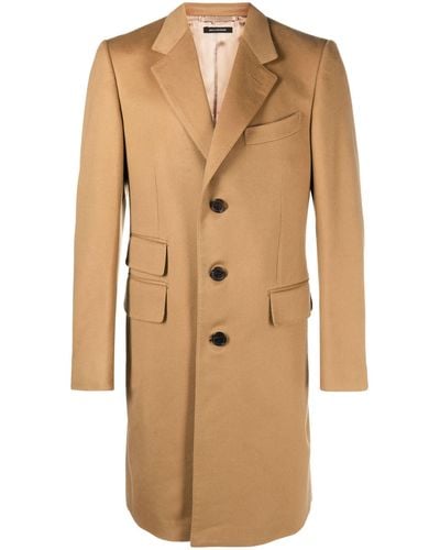 Tom Ford Neutral Single-breasted Cashmere Coat - Natural