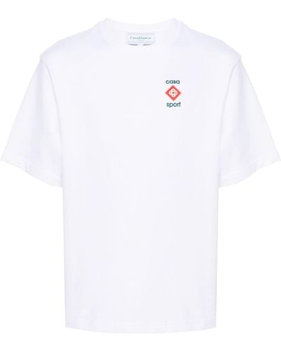 Casablanca Logo Print Organic Cotton T-shirt - Unisex - Organic Cotton - White