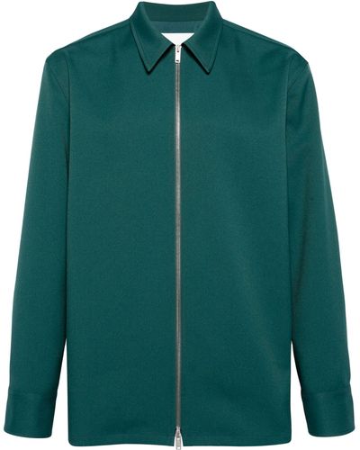 Jil Sander Zip Up Shirt Jacket - Men's - Polyester/viscose - Green