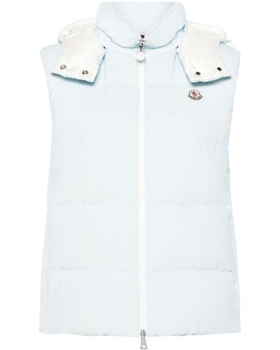 Moncler Agelao Quilted Corduroy Gilet - Women's - Polyamide/viscose/goose Feather/goose Down - White