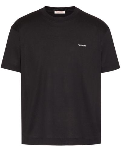 Valentino Garavani Logo-print Cotton T-shirt - Black