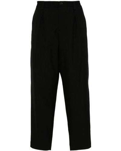 Marni Cropped Virgin Wool Trousers - Men's - Virgin Wool/polyamide/cotton - Black