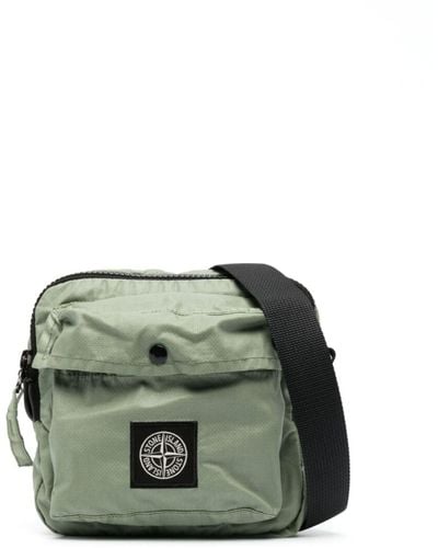 Stone Island Logo-patch Messenger Bag - Green