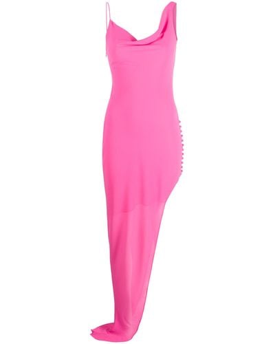 De La Vali Matisse Asymmetric Side-slit Maxi Dress - Pink