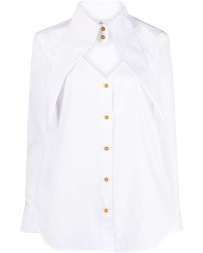 Vivienne Westwood Heart Cut-out Cotton Shirt - White