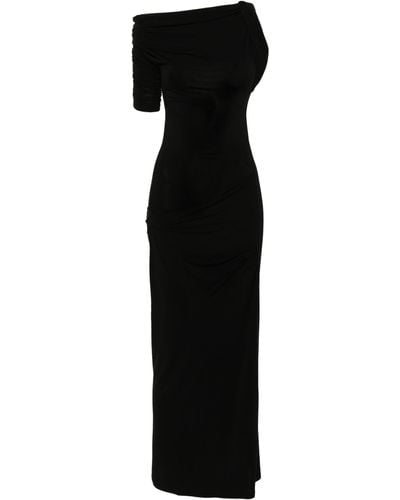 Jacquemus La Robe Drapeado Midi Dress - Black