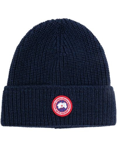 Canada Goose Artic Disc Ribbed Beanie - Blue