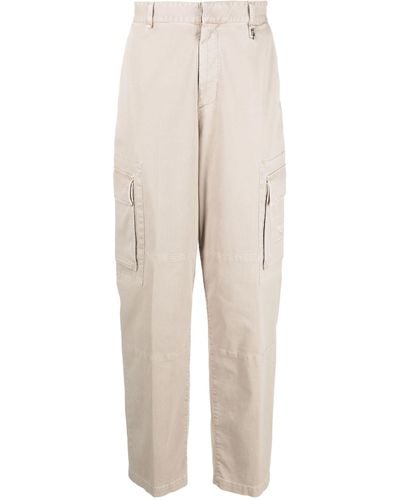 Fendi Neutral Logo Patch Cargo Trousers - Men's - Cotton/elastane - Natural