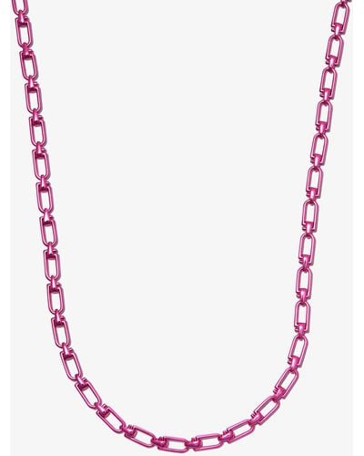 Eera Eéra - Sterling Silver Reine Small Chain Necklace - Pink