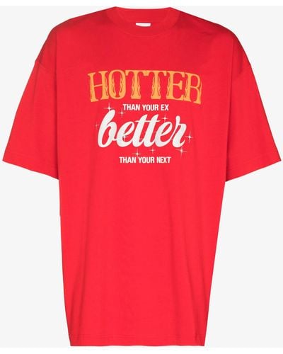 Vetements Hotter Than Your Ex Cotton T-shirt - Men's - Cotton - Red