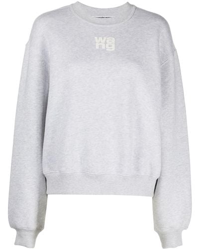 Alexander Wang Logo-print Cotton Sweatshirt - Gray