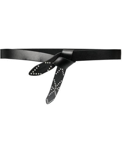 Isabel Marant Knot-fastening Leather Belt - Black