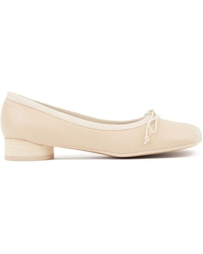 MM6 by Maison Martin Margiela Neutral Anatomic Leather Ballet Court Shoes - Women's - Calf Leather - Natural