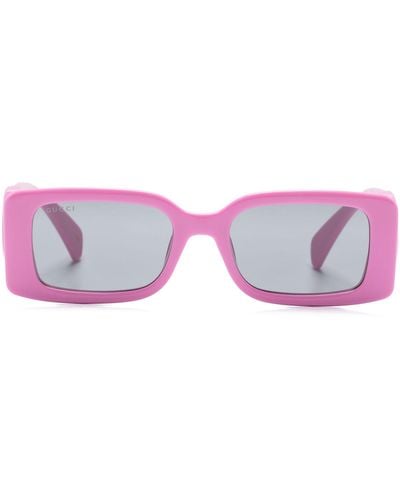 Gucci Interlocking G Rectangle-frame Sunglasses - Pink