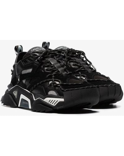 CALVIN KLEIN 205W39NYC Men's Strike 205 Leather Sneaker Sneakers - Black