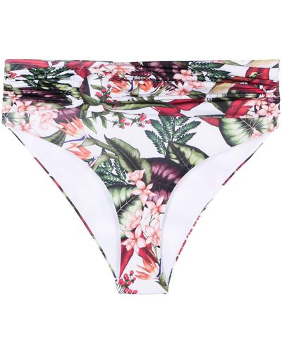 Alexandra Miro Floral Print Bikini Bottoms - White