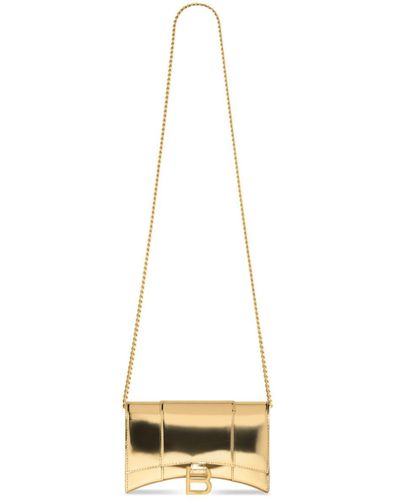 Balenciaga Hourglass Leather Chain Wallet - Women's - Calf Leather - Metallic