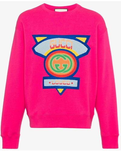 Gucci Sweatshirt With '80s Patch - Pink