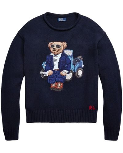 Polo Ralph Lauren Polo Bear Cotton Sweater - Blue
