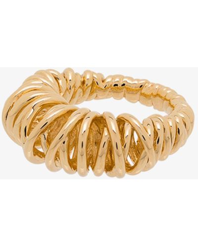 Bottega Veneta Gold Tone Spiral Ring - Metallic