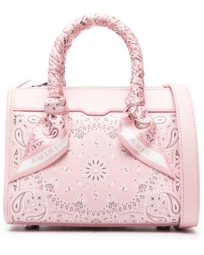 Amiri Mini Bandana Leather Tote Bag - Pink