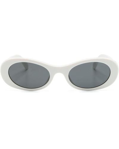 Miu Miu Miu Glimpse Oval Frame Sunglasses - Grey
