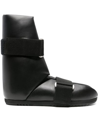 Rick Owens Splint Open-toe Leather Boots - Black