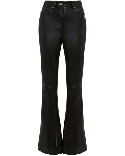 JW Anderson Four-pocket Leather Flared Trousers - Black