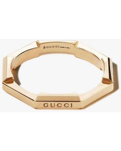Gucci 18k Yellow Link To Love Mirrored Ring - Metallic