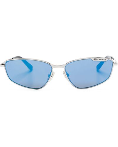 Balenciaga Geometric-frame Sunglasses - Blue