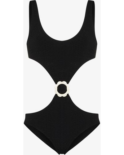 Lisa Marie Fernandez Cutout Buckle Detail Swimsuit - Black