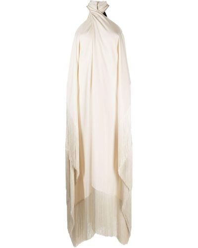 ‎Taller Marmo Ivory Mambo Fringed Kaftan Dress - Women's - Acetate/viscose - White