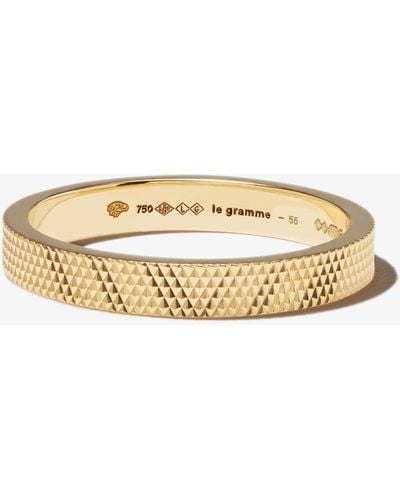 Le Gramme 18k Yellow La 4g Guilloché Polished Ribbon Ring - Metallic