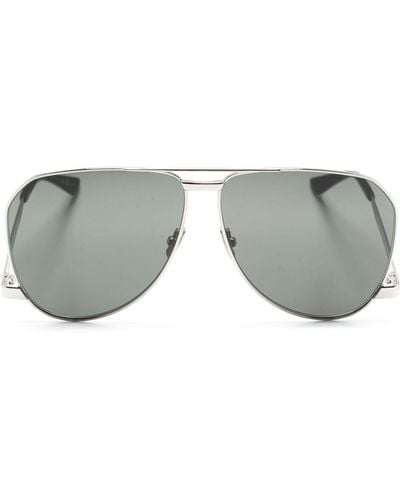 Saint Laurent -tone Dust Pilot-frame Sunglasses - Men's - Acetate/metal - Grey