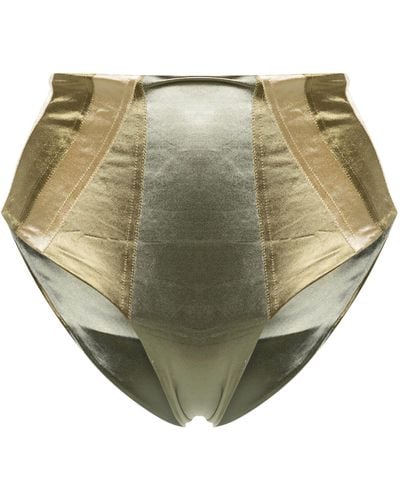 Isa Boulder Metallic High Waist Bikini Bottom - Women's - Elastane/polyester/nylon - Natural