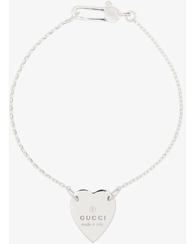 Gucci Sterling Heart Charm Bracelet - Women's - Sterling - White