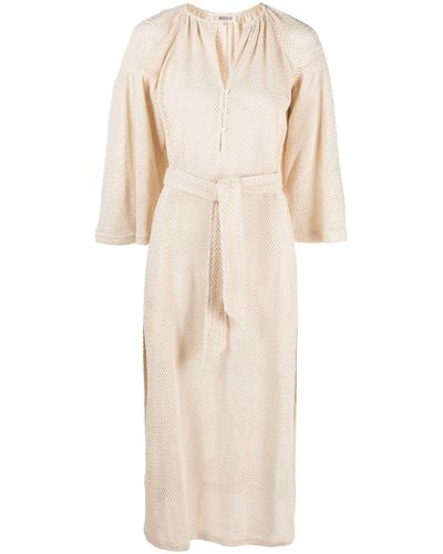 BOTEH Neutral Citrine Net Cotton Maxi Dress - Women's - Cotton - Natural