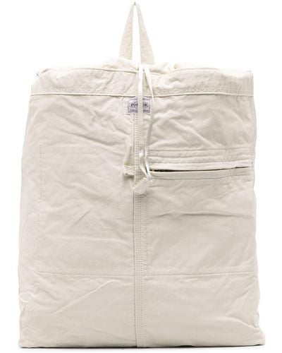 Porter-Yoshida and Co White Porter Mile Drawstring Backpack - Natural