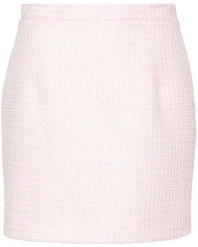 Alessandra Rich Tweed Fitted Skirt - Women's - Polyester/polyamide/viscose - Pink