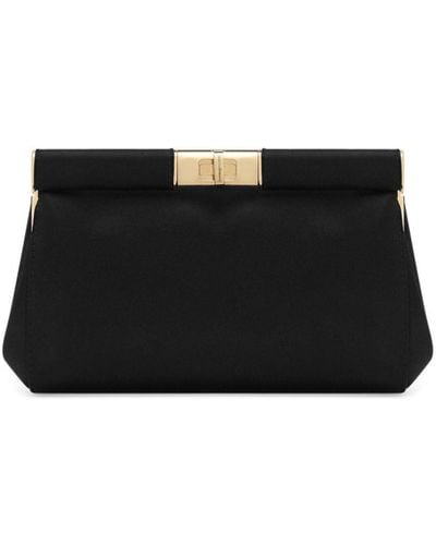 Dolce & Gabbana Marlene Small Satin Clutch Bag - Black