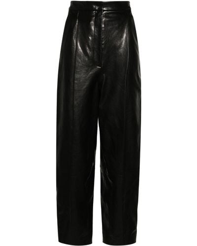 Khaite The Ashford Leather Pants - Black