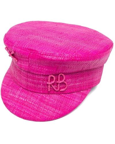 Ruslan Baginskiy Embroidered Logo Baker Boy Hat - Pink