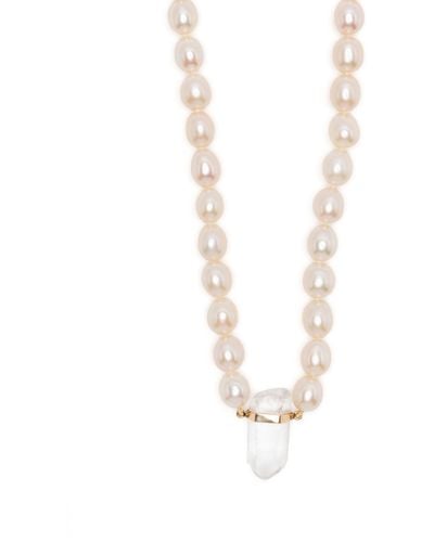 JIA JIA 14k Yellow Gold Pearl And Quartz Necklace - Women's - Pearl/crystal - White