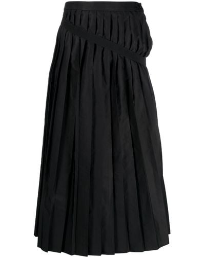 MM6 by Maison Martin Margiela Pleated Midi Skirt - Black
