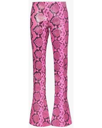 Marques'Almeida Python Effect Leather Pants - Pink